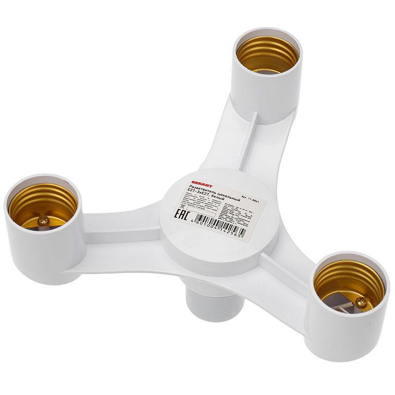 Рекомендуем купить Разветвитель цокольный E27-3хE27 бел. Rexant 11-8861