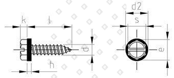 DIN 7976 A2 C 4,8X16 SZ, polyamide-washer 10 мм - №4