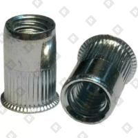 Заклепка М6x14 с внутренней резьбой, насечками и уменьшенным бортом, оц. сталь - №1