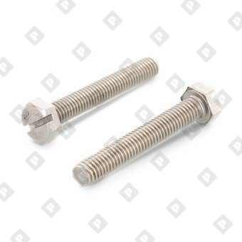 Болт DIN 933 SZ M6x55 с шестигранной головкой, прямым шлицем и полной резьбой, нерж. сталь A4 - №1