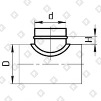 Врезка сварная круглого сечения прямая в круглый воздуховод дымоудаления - №1