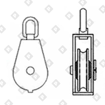 Блок одинарный 1 1/4" (30 мм) с вертл. и металлическим диском, оц. сталь - №2