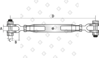 Талреп DIN 1478 М24 (3.5 т) вилка-вилка тип «A», оц. сталь - №2
