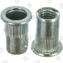 Заклепка М8x16 с внутренней резьбой, насечками и цилиндрическим бортом, оц. сталь