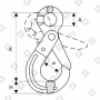 Крюк самозакрывающийся с проушиной 3.15 т, кл.пр. 8