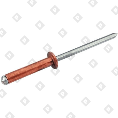 Заклепка вытяжная открытая 3x6 со стандартным бортом, медь / оц. сталь - №1