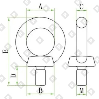 Рым-болт DIN 580 M30, оц. сталь - №2