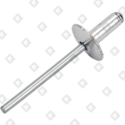 Заклепка вытяжная открытая 5x14 с увеличенным бортом 14 мм, алюминий / оц. сталь - №1