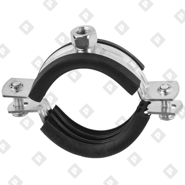 Хомут сантехнический 12" (308-324 мм) с резиновым профилем и гайкой М16 - №1