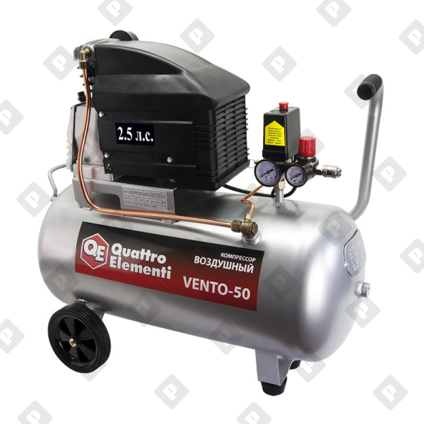 Компрессор 50 л QE 770-254 VENTO-50 280 л/мин, 2,5 л.с, 8бар масляный - №1