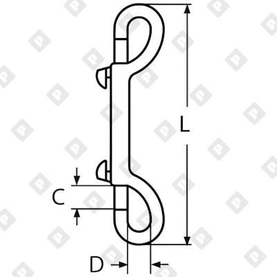 Карабин двухсторонний с задвижной защелкой ART 8416 115 мм, нерж. сталь A4 - №2