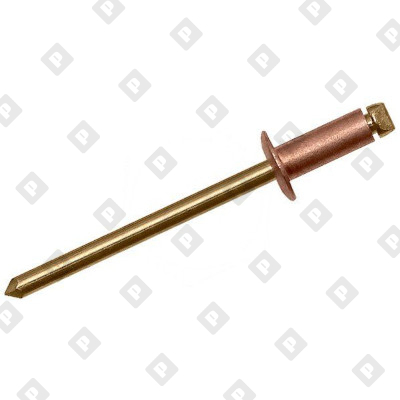 Заклепка вытяжная открытая 4.8x16 со стандартным бортом, медь / бронза - №1