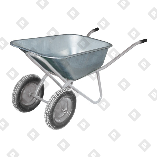 Тачка строительная 2-колесная усил. оцинк. 1 мм Biber 99405 70 л - №1