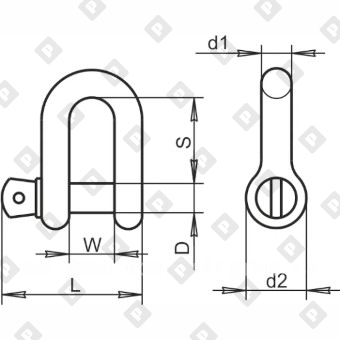 Скоба такелажная прямая G-210 55 т, кл. пр. 8 - №2